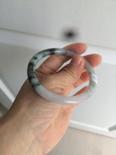Load image into Gallery viewer, 55.8mm certified 100% natural green purple round cut jadeite jade bangle AK42-7560