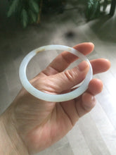 Load image into Gallery viewer, 61.5mm Certified Type A 100% Natural white/brown super thin style Jadeite bangle M53