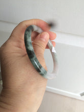 Load image into Gallery viewer, 55.8mm certified 100% natural green purple round cut jadeite jade bangle AK42-7560