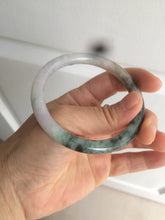 Load image into Gallery viewer, 55.8mm certified 100% natural green purple round cut jadeite jade bangle AK42-7560