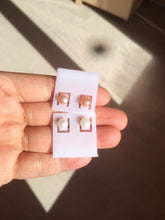 Load image into Gallery viewer, 6mm Genuine cultured freshwater high luster reflective pink/white oblate pearl stud earring AK38 (add on item, Not sale individually.)