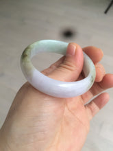 Load image into Gallery viewer, 47.5mm Certified Type A 100% Natural light green/purple/brown (Fu Lu Shou) oval Jadeite Jade bangle AT57-4197