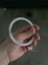 Load image into Gallery viewer, 61.5mm Certified Type A 100% Natural white/brown super thin style Jadeite bangle M53