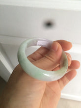 Load image into Gallery viewer, 47.5mm Certified Type A 100% Natural light green/purple/brown (Fu Lu Shou) oval Jadeite Jade bangle AT57-4197