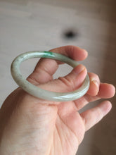 Load image into Gallery viewer, 48mm certified Type A 100% Natural sunny green/dark green/gray/black round cut Jadeite Jade bangle am64-6622