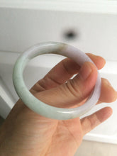 Load image into Gallery viewer, 47.5mm Certified Type A 100% Natural light green/purple/brown (Fu Lu Shou) oval Jadeite Jade bangle AT57-4197