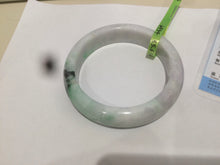 Load image into Gallery viewer, 55.6mm 100% natural Type A sunny green/white/purple jadeite jade bangle L116-4934