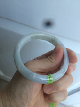 Load image into Gallery viewer, 54.3mm certifed 100% natural certified watery light green/white jadeite jade bangle Q88-7697