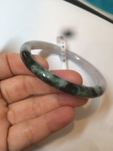 Load image into Gallery viewer, 55.8mm certified 100% natural green purple round cut jadeite jade bangle AK42-7560