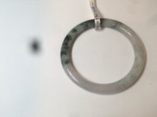 Load image into Gallery viewer, 55.8mm certified 100% natural green purple round cut jadeite jade bangle AK42-7560