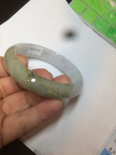 Load image into Gallery viewer, 53.8mm certified Type A 100% Natural light yellow green Jadeite Jade bangle AK45-0450