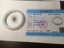 Load image into Gallery viewer, 54.9mm certified type A 100% Natural white green jadeite jade bangle AQ9-4205