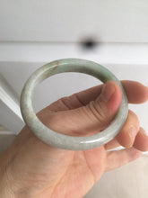 Load image into Gallery viewer, 49mm Type A 100% Natural light green/brown oval Jadeite Jade bangle AM63-6629