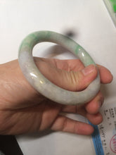 Load image into Gallery viewer, 56mm certified 100% natural sunny green/white/purple/yellow round cut jadeite jade bangle AF9-8927