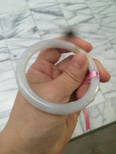 Load image into Gallery viewer, 53.7mm certificated Type A 100% Natural white round cut Jadeite Jade bangle Z49-3437