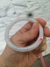 Load image into Gallery viewer, 53.7mm certificated Type A 100% Natural white round cut Jadeite Jade bangle Z49-3437