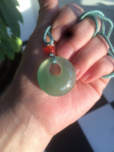 Load image into Gallery viewer, 24.6mm Certified 100% natural green aventurine jade (东陵玉) necklace m41 (add-on item.)