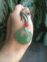 Load image into Gallery viewer, 24.6mm Certified 100% natural green aventurine jade (东陵玉) necklace m41 (add-on item.)