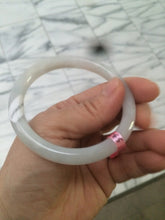 Load image into Gallery viewer, 53.7mm certificated Type A 100% Natural white round cut Jadeite Jade bangle Z49-3437