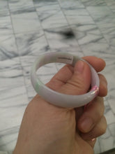 Load image into Gallery viewer, 47.4mm certified Type A 100% Natural light sunny green/purple thin Jadeite Jade bangle Z51-3201