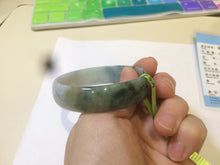 Load image into Gallery viewer, 52.4mm certified Type A 100% Natural light green/white thin Jadeite Jade bangle Y101-7332