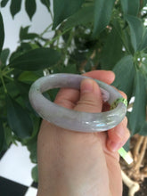 Load image into Gallery viewer, 51.5mm Certified Type A 100% Natural light green/purple/gray oval shape Jadeite Jade bangle B67-5185