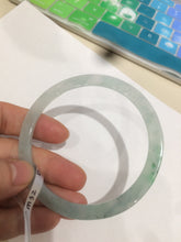 Load image into Gallery viewer, 58.6mm Certified Type A 100% Natural icy watery green super thin style Jadeite bangle M52