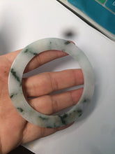 Load image into Gallery viewer, 53.6mm Certified type A 100% Natural green flying flowers Jadeite Jade bangle AB65
