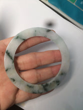 Load image into Gallery viewer, 53.6mm Certified type A 100% Natural green flying flowers Jadeite Jade bangle AB65