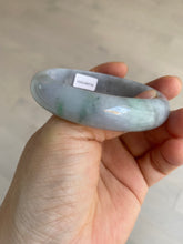 Load image into Gallery viewer, 57.4mm certified Type A 100% Natural light green/purple/gray Jadeite Jade bangle AM39-0734