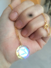Load image into Gallery viewer, 17mm faceted glass crystal Initial letter "C" "H" "K" "L" "R" pendant (necklace) AD4 Add on item, not sale individually.