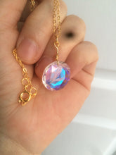 Load image into Gallery viewer, 17mm faceted glass crystal Initial letter "C" "H" "K" "L" "R" pendant (necklace) AD4 Add on item, not sale individually.