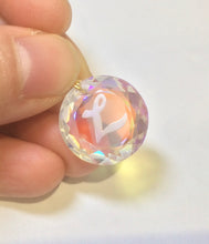 Load image into Gallery viewer, 17mm faceted glass crystal Initial letter "C" "H" "K" "L" "R" pendant (necklace) AD4 Add on item, not sale individually.