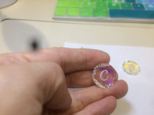 Load image into Gallery viewer, 17mm faceted glass crystal Initial letter "C" "H" "K" "L" "R" pendant (necklace) AD4 Add on item, not sale individually.