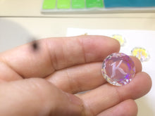 Load image into Gallery viewer, 17mm faceted glass crystal Initial letter "C" "H" "K" "L" "R" pendant (necklace) AD4 Add on item, not sale individually.