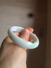 Load image into Gallery viewer, 48.5mm Certified Type A 100% Natural sunny green/white oval Jadeite Jade bangle AT60-4210