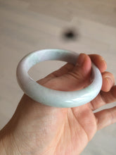 Load image into Gallery viewer, 55.5mm Certified Type A 100% Natural light green/white Jadeite Jade bangle AM58-4204