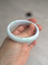 Load image into Gallery viewer, 48.5mm Certified Type A 100% Natural sunny green/white oval Jadeite Jade bangle AT60-4210