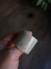 Load image into Gallery viewer, 100% Natural beige with brown flying dandelions nephrite Jade men's thumb ring HE10