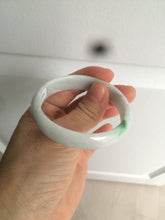 Load image into Gallery viewer, 48.5mm Certified Type A 100% Natural sunny green/white oval Jadeite Jade bangle AT60-4210