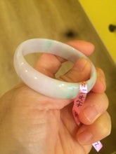 Load image into Gallery viewer, 47.4mm certified Type A 100% Natural light sunny green/purple thin Jadeite Jade bangle Z51-3201