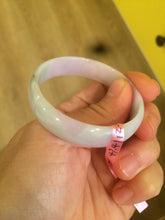 Load image into Gallery viewer, 47.4mm certified Type A 100% Natural light sunny green/purple thin Jadeite Jade bangle Z51-3201
