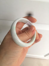Load image into Gallery viewer, 48.5mm Certified Type A 100% Natural sunny green/white oval Jadeite Jade bangle AT60-4210