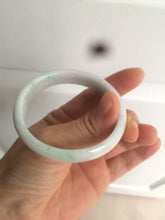 Load image into Gallery viewer, 48.5mm Certified Type A 100% Natural sunny green/white oval Jadeite Jade bangle AT60-4210
