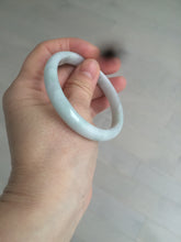 Load image into Gallery viewer, 53mm Certified type A 100% Natural light green/white oval jadeite jade bangle AM57-4212