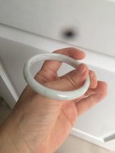 Load image into Gallery viewer, 53mm Certified type A 100% Natural light green/white oval jadeite jade bangle AM57-4212