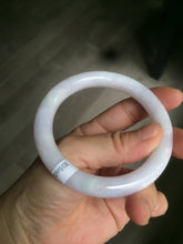 Load image into Gallery viewer, 55.8mm Certified type A 100% Natural light purple sunny green white round cut Jadeite Jade bangle AS7-5130