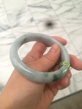 Load image into Gallery viewer, 57.7mm certified Type A 100% Natural green/gray/white Jadeite Jade bangle U51-1111