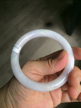 Load image into Gallery viewer, 55.8mm Certified type A 100% Natural light purple sunny green white round cut Jadeite Jade bangle AS7-5130