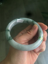 Load image into Gallery viewer, 57.7mm certified Type A 100% Natural green/gray/white Jadeite Jade bangle U51-1111